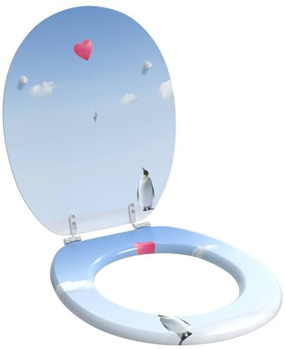 Sophrelle Asiento de Inodoro de Cierre Suave Azul 44 x 38 cm Azul,42027209