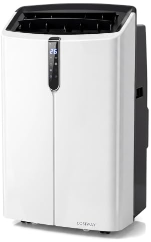 COSTWAY Condizionatore Portatile Caldo Freddo, 5 in 1 Condizionatore d'Aria con Telecomando, Smart WiFi e Timer 24H, Raffreddamento, Riscaldamento, Deumidificazione e Ventilazione (12000)