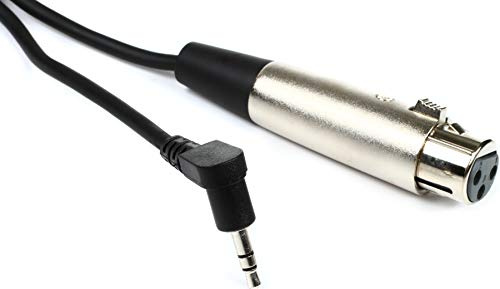 Hosa XVS-101F, Camcorder Mikrofonkabel, 3,5 mm TRS (rechtwinklig) auf XLR3F, 0,3 m