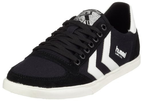 hummel Unisex Hummel Slimmer Stadil Low Low-Top Klassischer Schnürhalbschuh, Black White, 39 EU