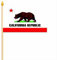 Stockfahne Kalifornien Fahne Flagge Grösse 30x45cm USA mit Stock