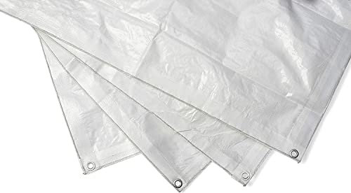Seilflechter - Bootsplane wasserdicht, 8x12m, weiß, 250 g/qm, UV-beständig, Abdeckplane mit Ösen, Gewebeplane wasserdicht und Winterfest