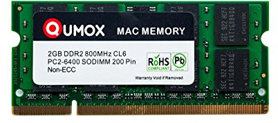 QUMOX MACMEMORY 2GB PC2-6300 PC2-6400 800MHz DDR2 SODIMM Memoria