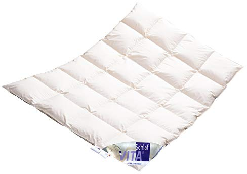 Vitaschlaf® W6- MEGA WARM Daunendecke WILDENTE Premium Daunenbett Made in Germany Since 1947 Große Größen (155x200cm)