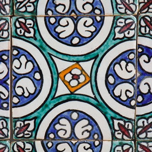 Casa Moro Marokkanische handbemalte Keramikfliese Hafsa 10x10 cm Kunsthandwerk aus Marokko Wandfliese für schöne Küche Dusche Badezimmer | FL7190