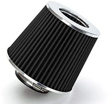 BLACK 3.25 82.5 mm Inlet Cold Air Cone Replacement Performance Washable Clamp-On Dry Air Filter