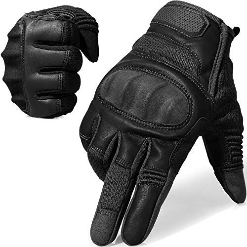 WTACTFUL Motorradhandschuhe Herren Damen, Touchscreen Motorrad Handschuhe Herr für Motorradrennen, Taktische, Airsoft, Mountainbike Radfahren, Motorradfahren Motorcross Fahrradhandschuhe Schwarz S