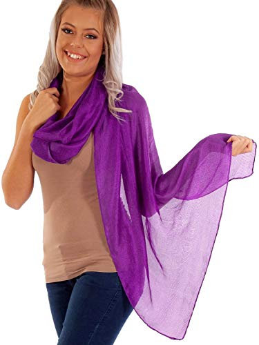 DOLCE ABBRACCIO by RiemTEX ® Schal Damen PRIMA DONNA Stola Tuch aus Wildseide in Violett Tücher in 31 Uni Farben Halstücher Seidentuch Schals Damen Halstuch Seidenschal (Violett)