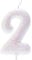 Anniversary House Colourful Iridescent Glitter Candle, Number 2, Birthday Cake Topper, 2nd Birthday Candle, Numeral Candle, 7cm, AHC01/2