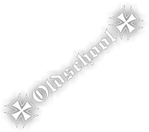 Oldschool Eiserne Kreuz Totenkopf Scull 55 cm - hochwertiger Aufkleber Auto Tuning - OEM & JDM Auto Sticker - Lustige Aufkleber für Auto - Stickerbomb - Autoaufkleber - Made in Germany