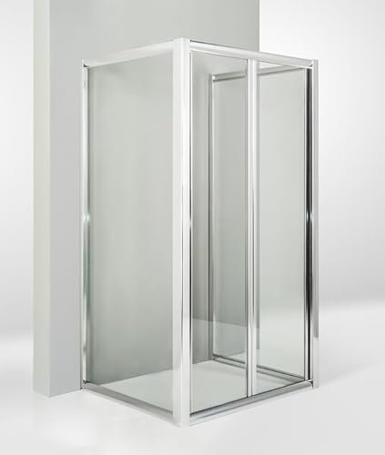 Hydra Box Doccia 3 Lati con 2 Ante fisse e Porta a Soffietto 70x90x70 cm Trasparente