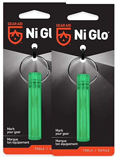 Gear Aid Ni Glo unisexe, porte-clés lumineux de 5 cm pour camping, SCUBA et pêche de nuit, vert, 5 cm