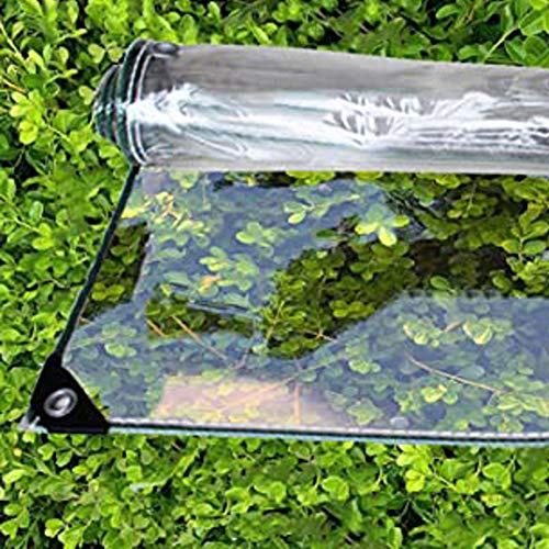Abdeckplane Transparente Plane Abdeckung,0,3mm PVC Schwerlast Wetterresistent Draussen Klar Wasserdicht Vorhang Mit Ösen,UV-beständige,Reißfeste Plane Für Gartenmöbel (1.5x2m/5x6.5ft)