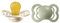 BIBS Supreme Schnuller 2er-Pack, BPA-frei, Symmetrischer Nippel. Naturkautschuk/Latex, Hergestellt in Dänemark. 0-6 Monate (2er Pack), Ivory/Sage