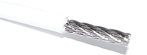 Drahtseil 5mm 5 Meter A4 Edelstahl PVC ummantelt 3,0/5,0 mm, weiß A4 NIRO, Nirosta
