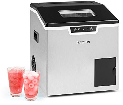 Klarstein 3L Small Ice Maker Machine, Counter Top Ice Machine For Home and Kitchen, Fast Operation, 20 kg of Crushed and Bullet Ice, Safety Alarms, Self-Cleaning Countertop Ice Cube Maker Machine