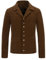 DDZYQ Jacke Herren Urban Mode Britischer Stil Goldener Samt Männer Mantel Winter Einfarbig Revers Strickjacke Mit Taschen Herren Übergangsjacke Täglich All-Match Herren Langarm A-Brown1 L