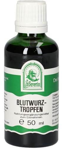 Blutwurz Tropfen, Kanadische Blutwurzel, Sanguinaria canadensis L, Migräne, rheumatischen Gelenkschmerzen, Atemwegsinfekten, Erkältungen, Rhinitis, Wechseljahrbeschwerden 50 Milliliter
