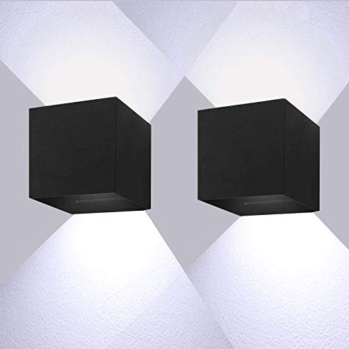 ledmo 20W LED Wandleuchten Innen 2 Stück Wandlampe Kaltweiß 6000K Außenwandlampen Mit Einstellbar Abstrahlwinkel LED Wandbeleuchtung IP65 wasserdichte(2 Stück)