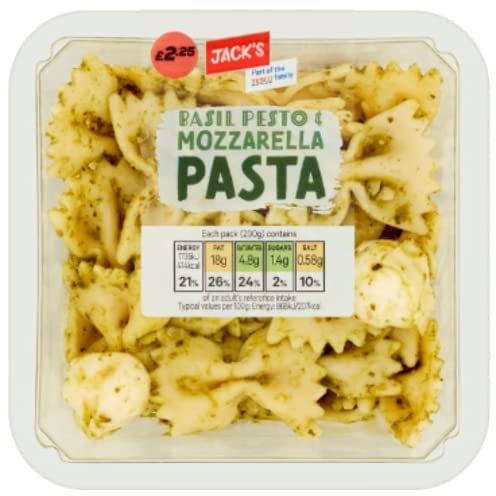 Jack's Basil Pesto & Mozzarella Pasta 200g x 8