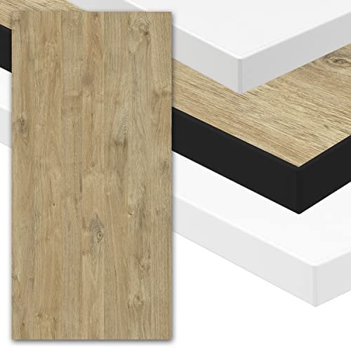 boho office® Schreibtischplatte, Tischplatte – 160 x 80 x 2,5 cm in Wildeiche Premium-Dekor mit schwarzer Kante, Kratzfest und seidenmatt glänzend