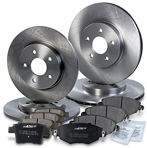 ATEC Germany Bremsenset inkl. Bremsscheiben Vorne Ø 300 mm Belüftet + Hinten Ø 280 mm Voll + Bremsbeläge Vorne & Hinten Kompatibel mit FORD MONDEO Mk3 (B5Y) (B4Y) (BWY), JAGUAR X-TYPE (X400)
