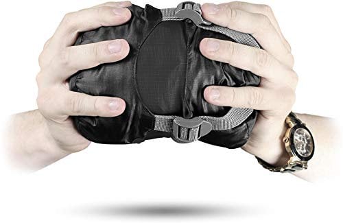 normani Ultralight Schlafsack Runty KOMPAKTE GRÖßE! 3D Mikrofaser Microtech Füllung, wasserdichter Sommerschlafsack Farbe Dunkel-Schwarz Größe 210 cm x 75 cm x 60 cm (Links)
