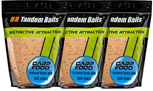 Tandem Baits Carp Food Carp XL Natural Stick Mix, Karpfen-Köder, Karpfen Angeln ohne Mühe, Köder zum Große-Fische-Angeln, Karpfenzubehör für Profis & Hobby-Angler, Angelfutter 1Kg