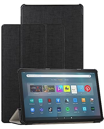 Foluu Hülle für Amazon Fire Max 11 Tablet (13. Generation, 2023) 11, Auto Sleep/Wake Magnetic dünn leicht mit dreifach faltbarem Ständer Smart PU Schutzhülle für Amazon Fire Max 11 2023 (schwarz)