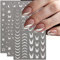 8 Blätter Glitzer Nagelsticker Selbstklebend French Nail Sticker 3D Herz Schmetterling Stern Nagelaufkleber Reflektierende French Nails Aufkleber Weiße Nail Art Aufkleber für Damen Nageldesign Zubehör