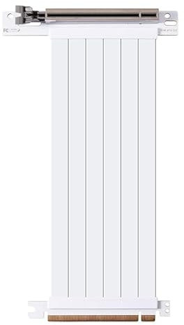 Allowish Full Speed 3.0 PCIE X16 Riser Cable Graphics Card Extension Cable GPU PCI-E flexible Shielded Extender (20CM,90 Degree White)