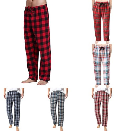 Générique Pantalon de Pyjama Homme Chaud Bas de Pyjama & de Détente Maison Automne/Hiver 100% Flanelle de Coton