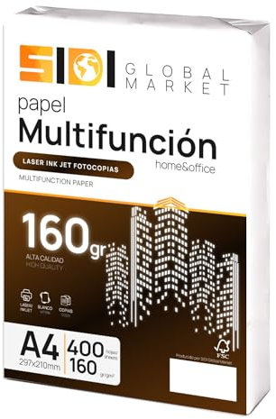 A4-Papier, 160 g, Druckerpapier A4, Packung für Schule, Arbeit oder Privatgebrauch, A4-Blätter für Kopierer und Mehrzweck, DIN A4-Papier extra weiß – SIDI (400 h, 160 g)