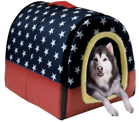 qing yun Große warme Hundehütte für Hunde und Katzen, XXL Innenkissen Hundehütte Katzenhöhle, waschbar, XXL 92 x 68 x 72 cm, B