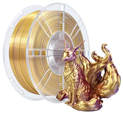 iBOSS PLA+filament 1,75 mm,PLA PRO filament d'impression 3D en soie bicolore, précision des dimensions +/-0.02mm, 1kg, adapté à la plupart des imprimantes 3D, or violet