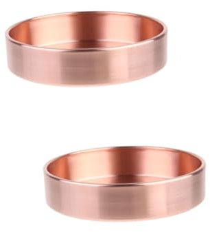 PACKOVE 2pcs Decorative Tray Vintage Jewelry Round Ice Cubes Round Serving Tray Gold Round Tray Cosmetic Tray Metal Ice Cubes Stainless Steel Headbands Tv Trays Rose Gold Ornaments