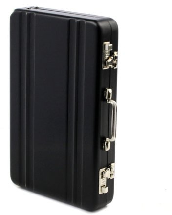 Visitenkartenetui Mit Gravur Silber Bankkartenhalter Name Metallkarte Business Box Koffer Schwarz Etui Kartenhalter Visitenkartenetui Edelstahl (Balck, One Size)