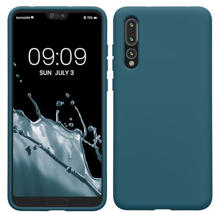 kwmobile Custodia Compatibile con Huawei P20 Pro Cover - Back Case per Smartphone in Silicone TPU - Protezione Gommata - petrolio matt