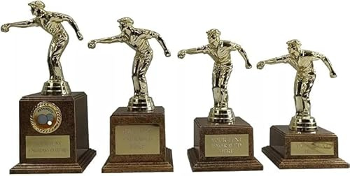 County Engraving Personalised Gold Male Pétanque Boules Player Trophy Award In 4 Sizes Engraved - Enter Your Own Custom Text