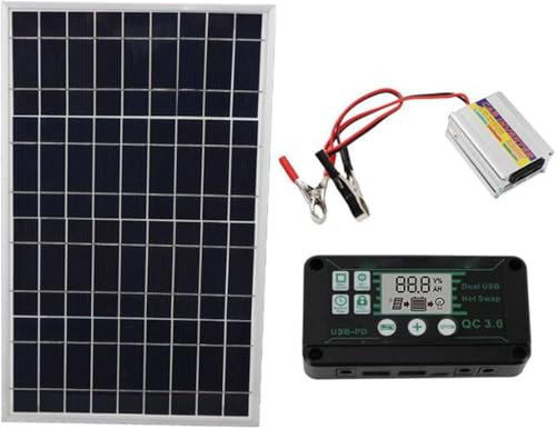 CHRISK Panneau Solaire Portable 500W 12V, Port USB étanche 18V Énergie Solaire Chargeur de Batterie Solaire 5V Banque d'alimentation de Camping en Plein air