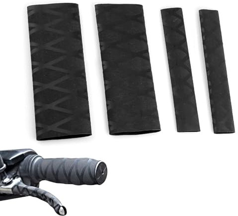 2 PCS Copri Manopole Moto, Manopole Motocross, universale Impugnatura Antiscivolo Termorestringente in Gomma Guanto, Manopola Antiscivolo per Moto con 2 PCS Manicotto del Freno per Uso Moto (Nero)