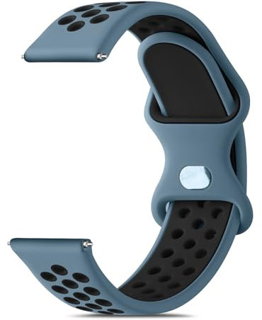 Vancle Uhrenarmband 20mm Herren Damen, Neues Wasserdichtes Silikon Armband 20mm Smartwatch Zubehör Zweifarbiges Atmungsaktives Armbänder für Herren Damen