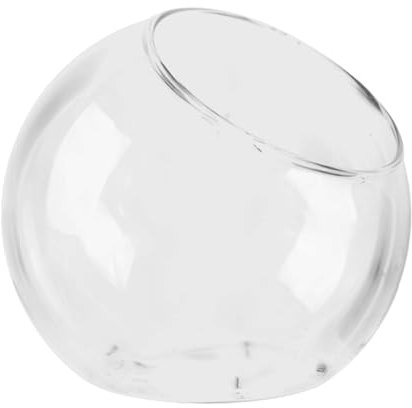 Terrarium pour en Verre: Pot De Terrarium en Verre Polyvalent | Pot De Fleurs Rond pour Poissons, Vase en Verre Miini Paysage, Vase À Bouche Incliné Centre De Table D'exposition P