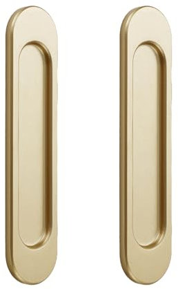 Okaywork 2 Piezas Tiradores de Puerta Corredera Ovalados Autoadhesivos, Tirador Puerta Corredera Aluminio No requiere Perforación, Adecuado para Armarios, Puertas Correderas Ventanas, 15cm (oro)