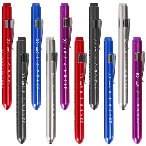 10 Stück Diagnostikleuchte Pupillenleuchte: Stiftlichter für Krankenschwestern Wiederverwendbar LED Stiftlampe mit Taschenclip Pupillenleuchte Rettungsdienst für Krankenschwestern Ärzte Studenten