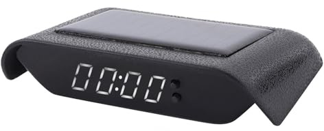 TKSE Auto-Digitaluhr, Tragbare Auto-Solar-Uhr Auto-LKW Solar Betriebene Zeit Datum Temperatur LCD-Display Verdrahtung Frei (Weißes Licht)