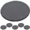 Cepewa Schieferplatte 6er Set | rund Ø15cm Filzschoner | Tischuntersetzer Steinplatte Servierplatte Untersetzer (1 x 6er Set Schieferplatte Ø15cm)