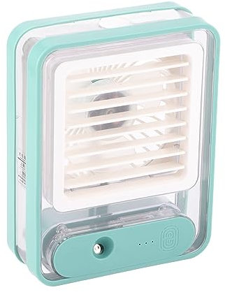 Ventilador de Nebulización de Escritorio, 3 Velocidades USB USB Table Recargable Agua Dim Fam con Luz Nocturna para la Oficina la Oficina (GREEN)