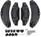 Car Caliper Covers Aluminium Alloy Disc Brake Caliper Guard Protector Cover Replacement for 2017 2023 18in 19in Wheels Hub 4 Pcs Set (Black)