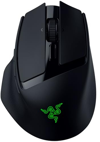 Razer Basilisk Wireless Ergonomic Portable Gaming Mouse: 10 Programmable HyperScroll Controls, Gen-3 Optical Switches, Long Battery Life, AI Prompt, 2.4GHz, Bluetooth